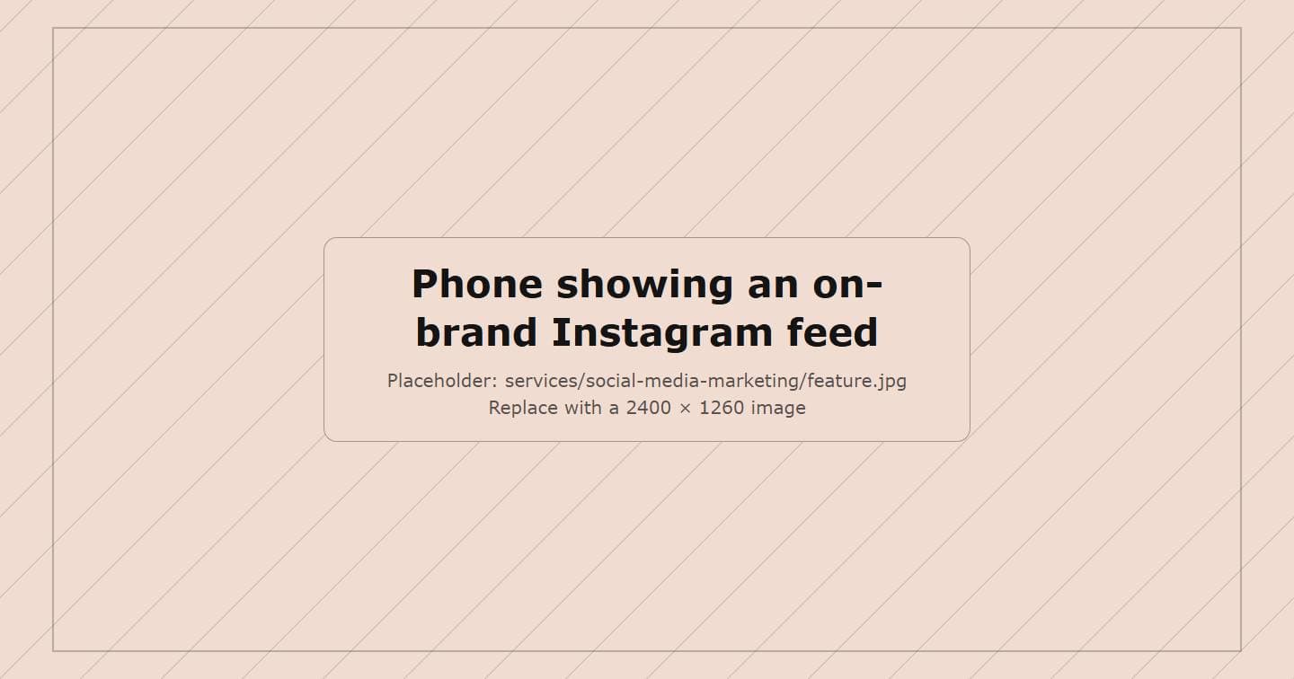 Phone showing an on-brand Instagram feed