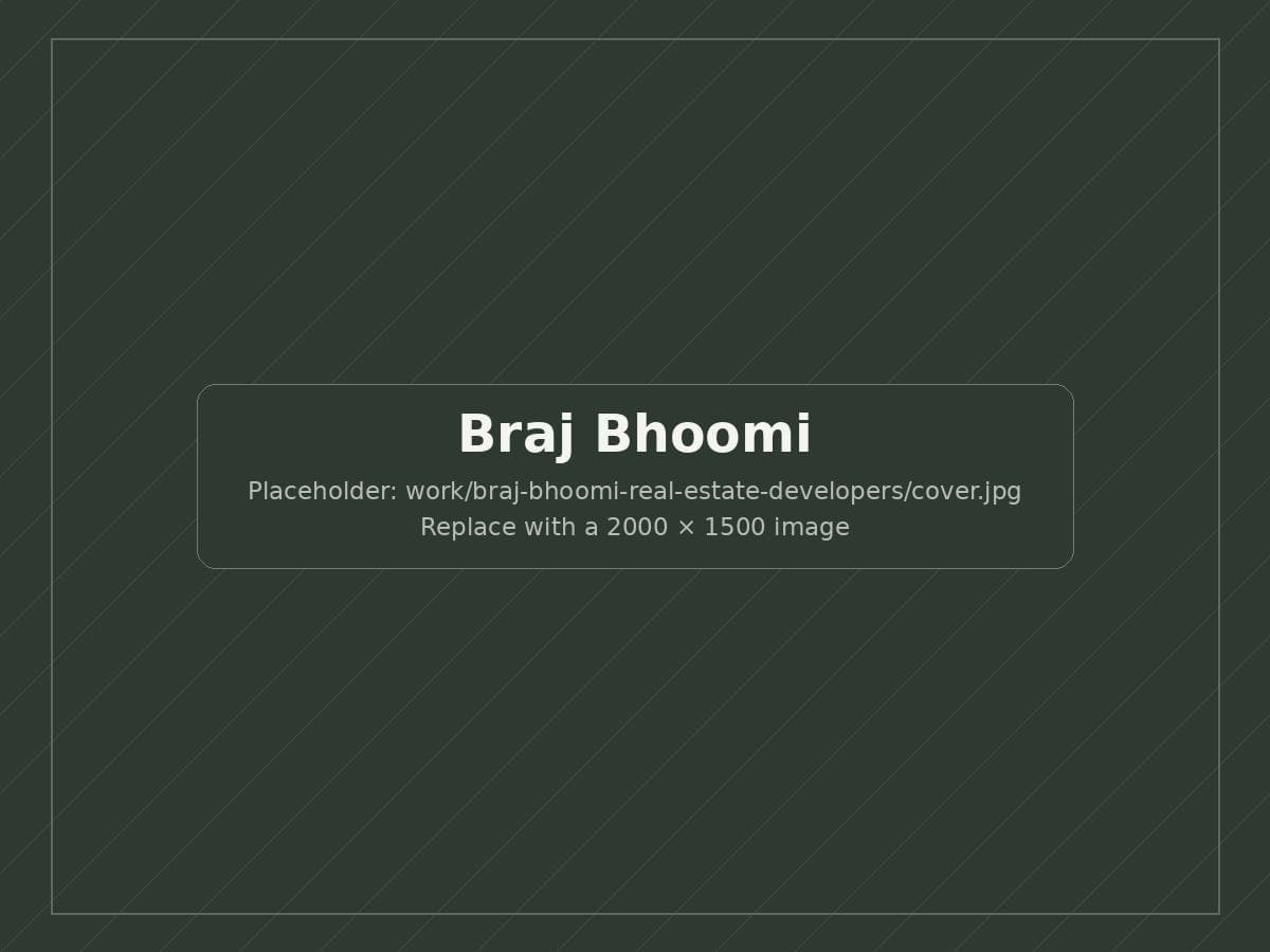 Braj Bhoomi real estate website design shown on screen