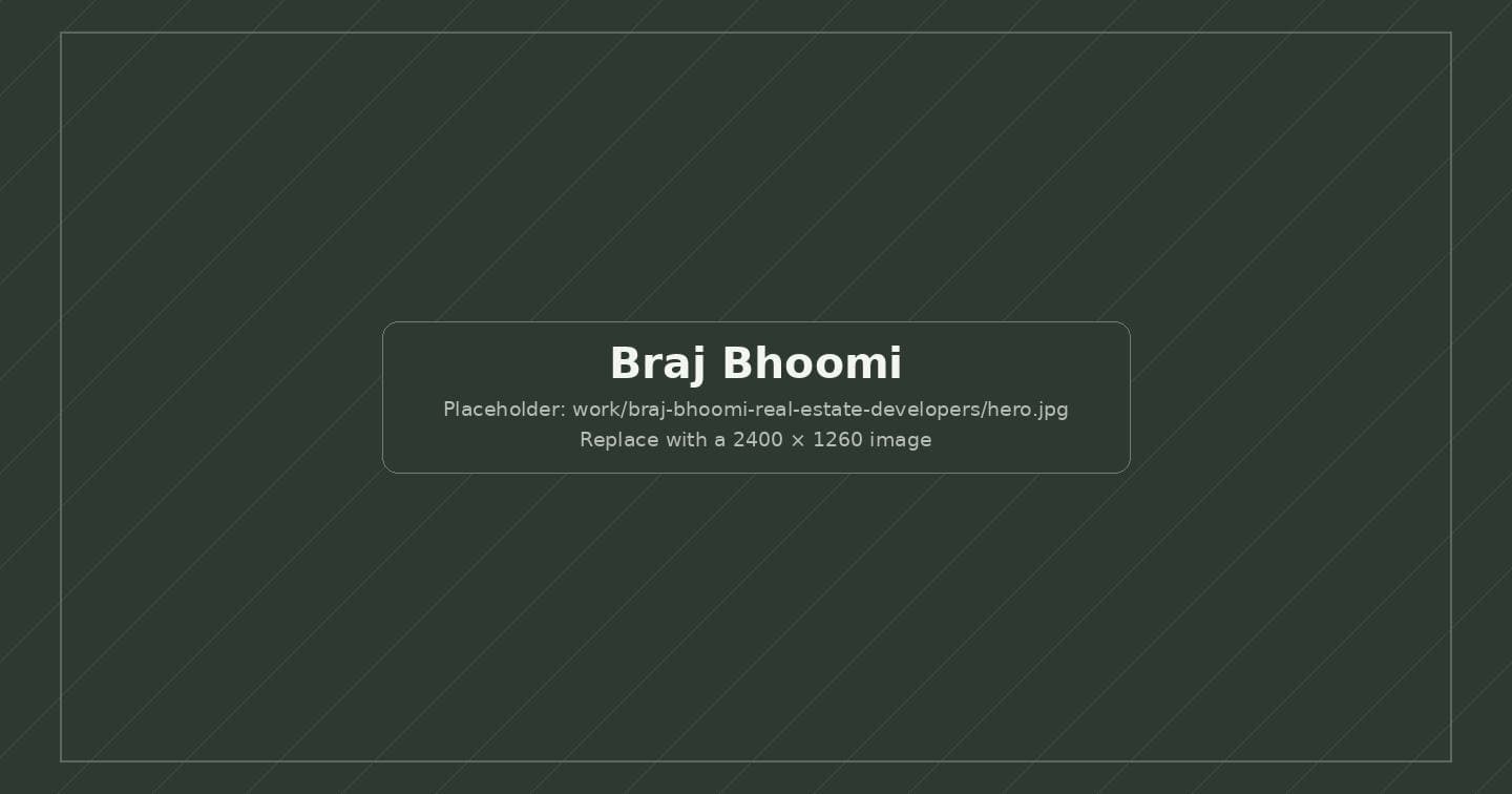 Braj Bhoomi real estate website design shown on screen