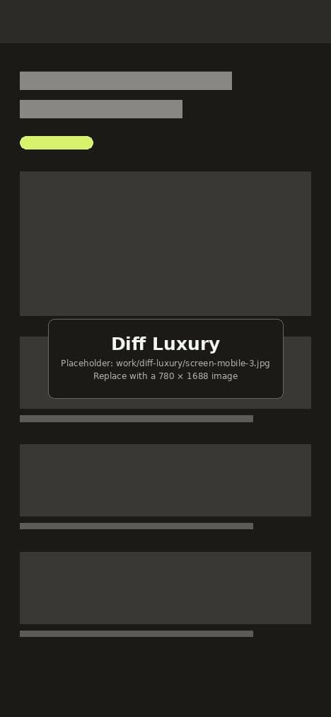 Diff Luxury, mobile screen 3