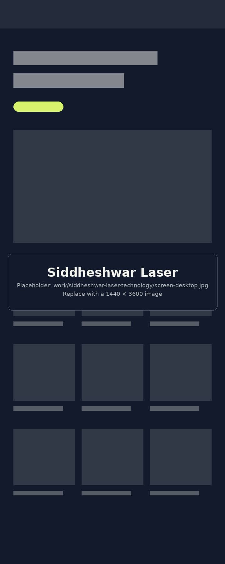 Siddheshwar Laser Technology website, full page