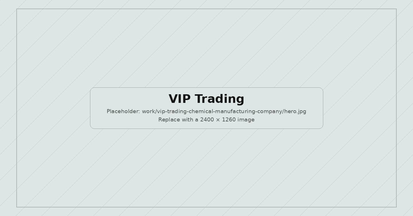 VIP Trading chemical manufacturing website design